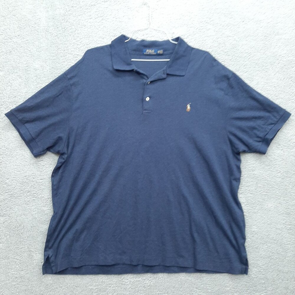 Polo Ralph Lauren Mens Navy blue collared shirt 2XB Casual basic 100% Cotton